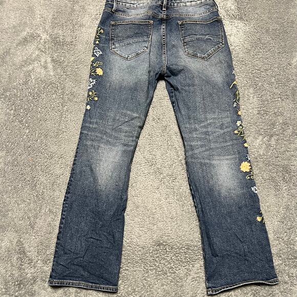 Driftwood Jeans Womens 32 x29  Audrey Boho Embroidered Floral High Rise Straight - Picture 4 of 10